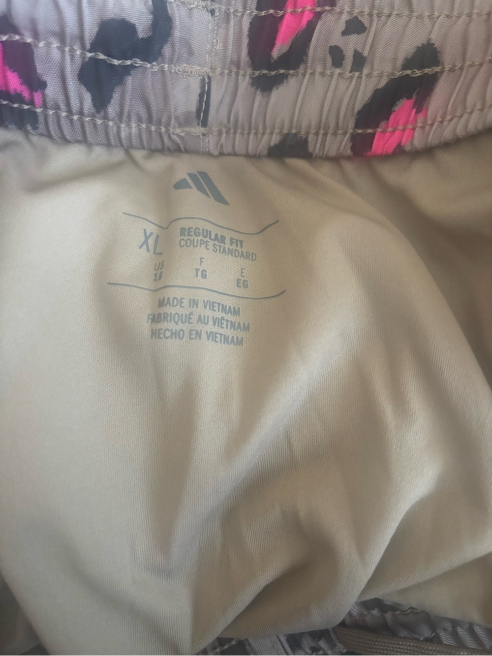 Adidas girls Leopard Print Running Shorts - Taupe with Black & Pink Accents - Picture 4 of 6